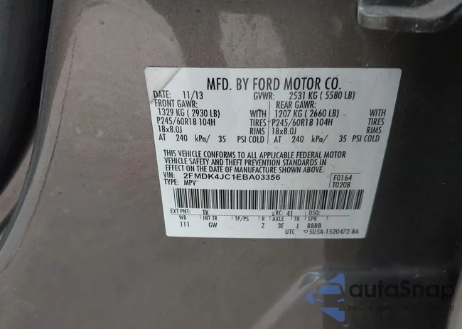 2FMDK4JC1EBA03356: 42304387