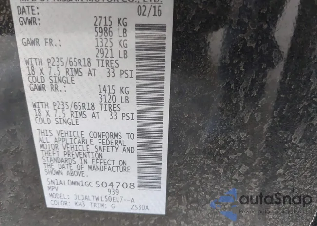 5N1AL0MN1GC504708: 42304416