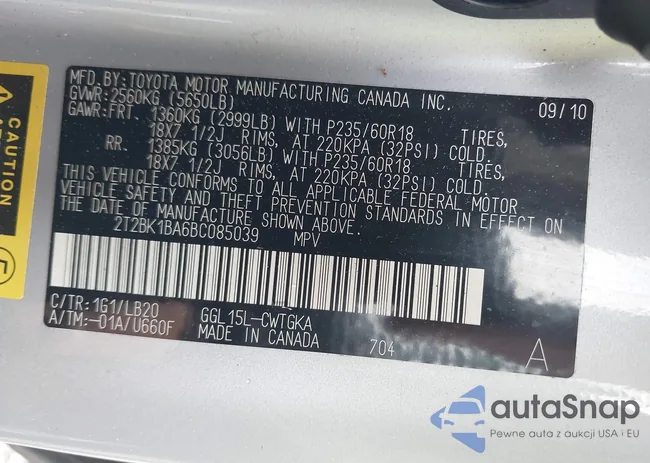 2T2BK1BA6BC085039: 42304597