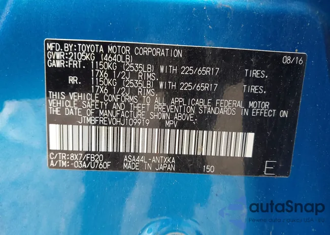 JTMBFREV0HJ109919: 42304018