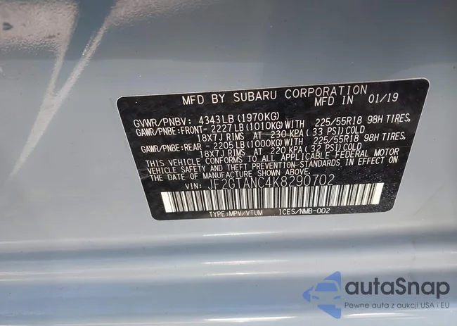 JF2GTANC4K8290702: 42305213