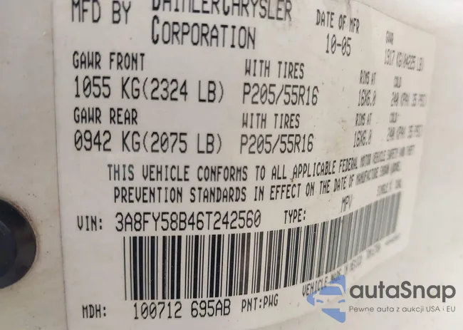 3A8FY58B46T242560: 42305243