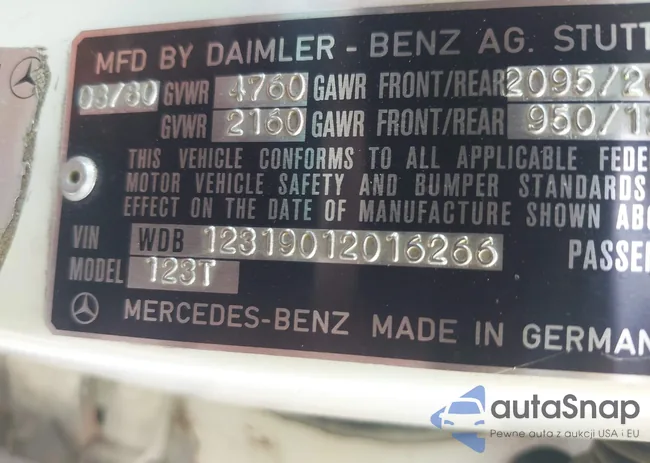 WDB12319012016266: 42305258