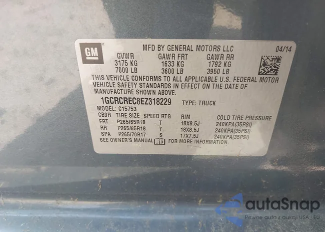 1GCRCREC8EZ318229: 42305301