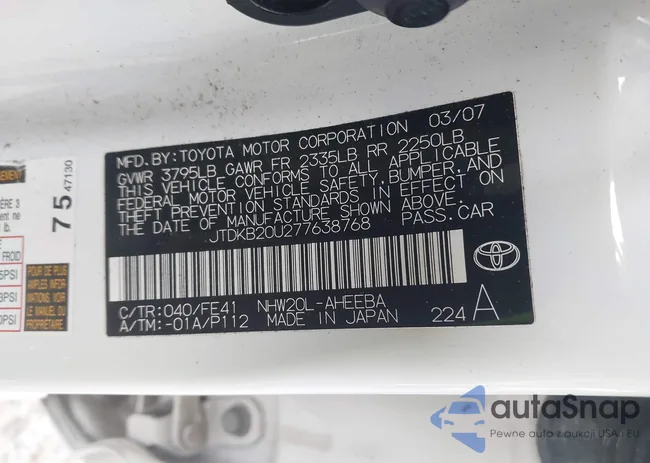 JTDKB20U277638768: 42305340