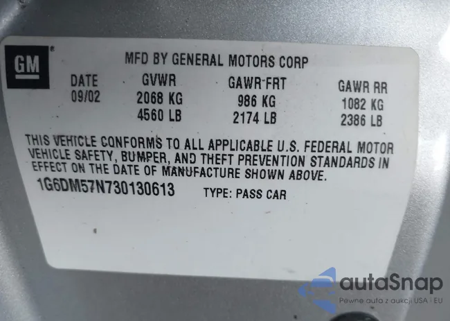 1G6DM57N730130613: 42305345