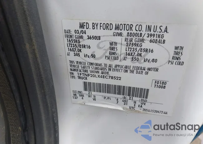 1FTNF20LX4EC78522: 42305400