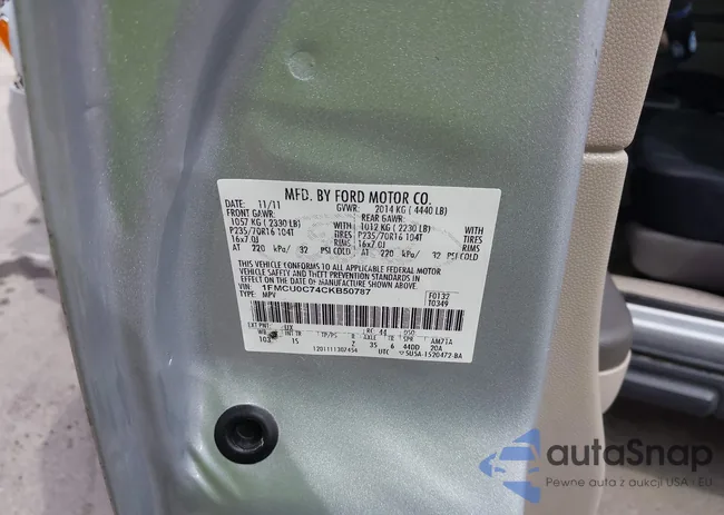 1FMCU0C74CKB50787: 42305553