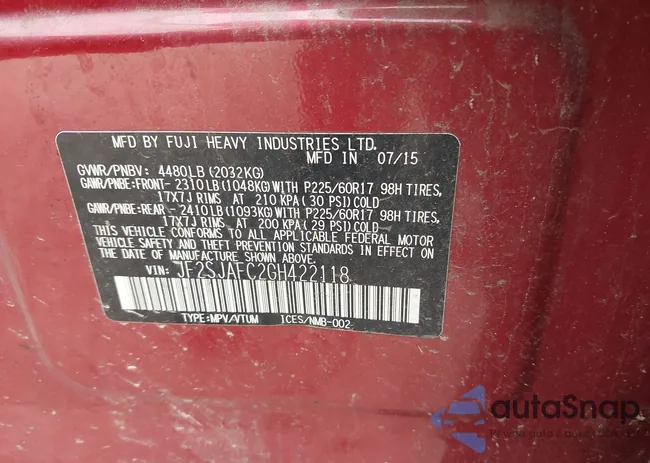 JF2SJAFC2GH422118: 42305648