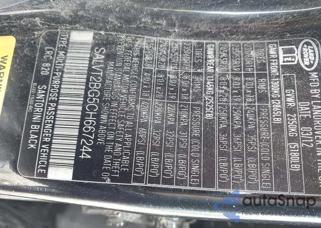 SALVT2BG5CH667244: 42305712