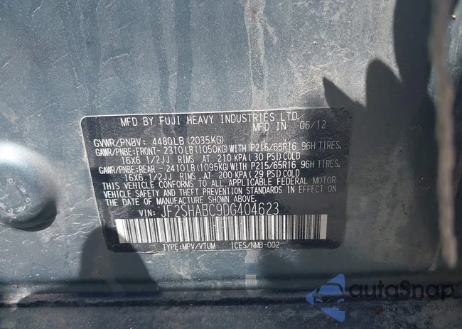 JF2SHABC9DG404623: 42305775