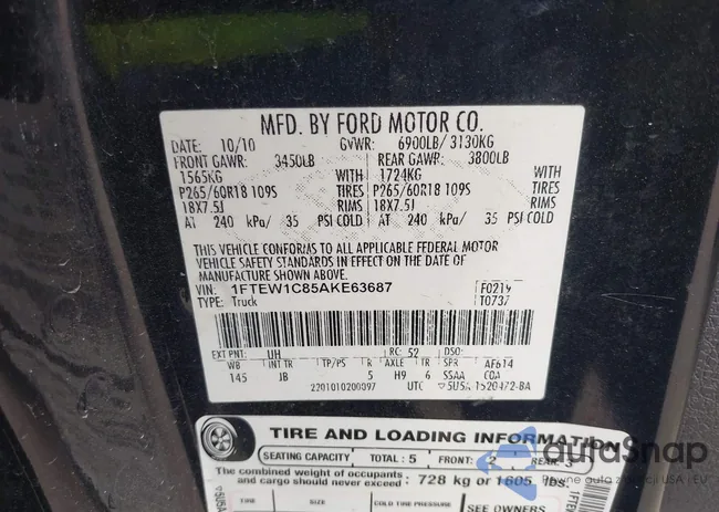 1FTEW1C85AKE63687: 42304957