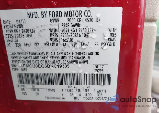 1FMCU9DG6BKB81928: 42304987