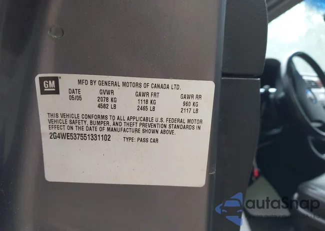 2G4WE537551331102: 42305012