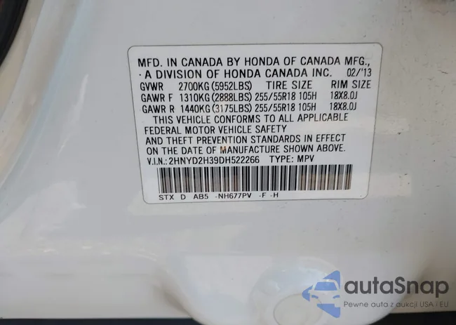 2HNYD2H39DH522266: 42305053