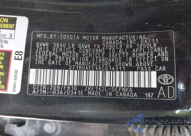 2T1BU4EE4BC614311: 42305118