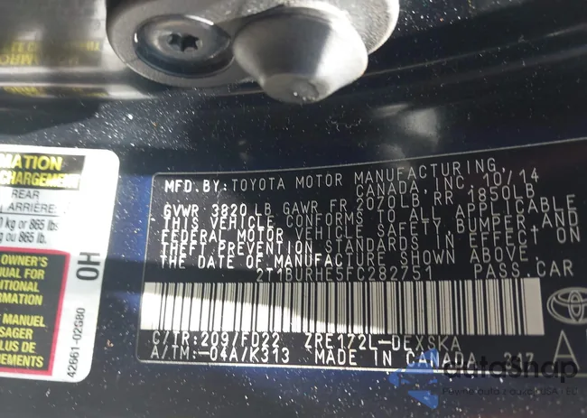 2T1BURHE5FC282751: 42306189