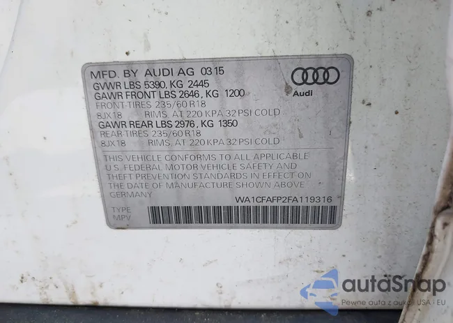 WA1CFAFP2FA119316: 42306326