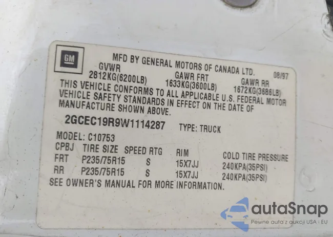 2GCEC19R9W1114287: 42306662