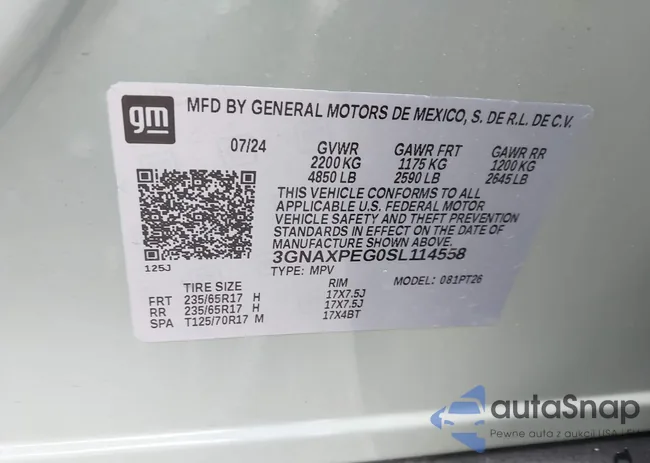 3GNAXPEG0SL114558: 42306757