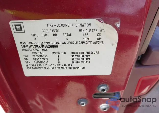 1G4HP52KXVH429600: 42305800