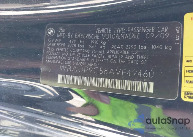 WBAUP9C58AVF49460: 42305898