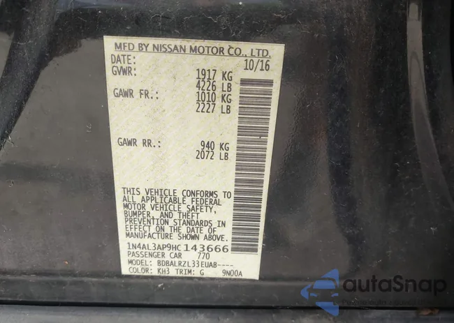 1N4AL3AP9HC143666: 42306007