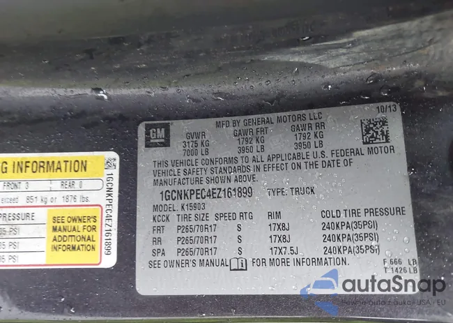 1GCNKPEC4EZ161899: 42306101