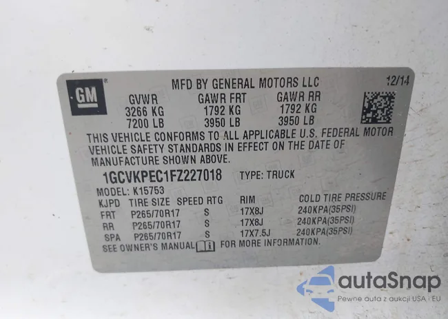 1GCVKPEC1FZ227018: 42306141