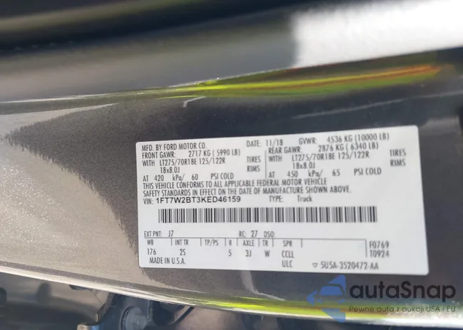 1FT7W2BT3KED46159: 42307223