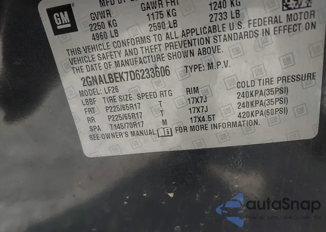 2GNALBEK7D6233606: 42307269