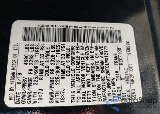 JN8AT2MT8LW012172: 42307294