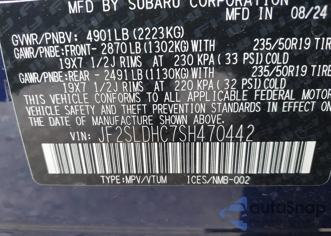 JF2SLDHC7SH470442: 42307347