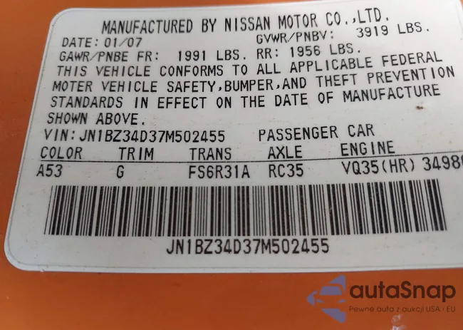 JN1BZ34D37M502455: 42307364