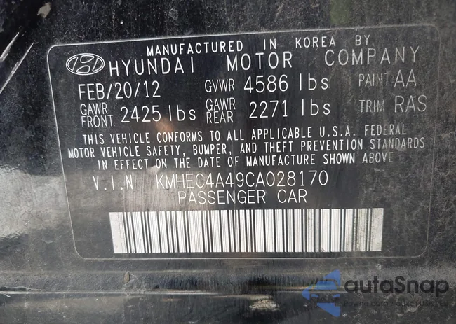 KMHEC4A49CA028170: 42307426