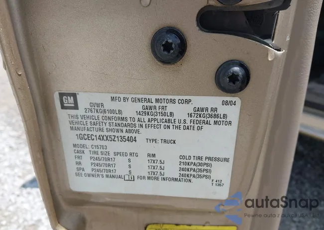 1GCEC14XX5Z135404: 42307501