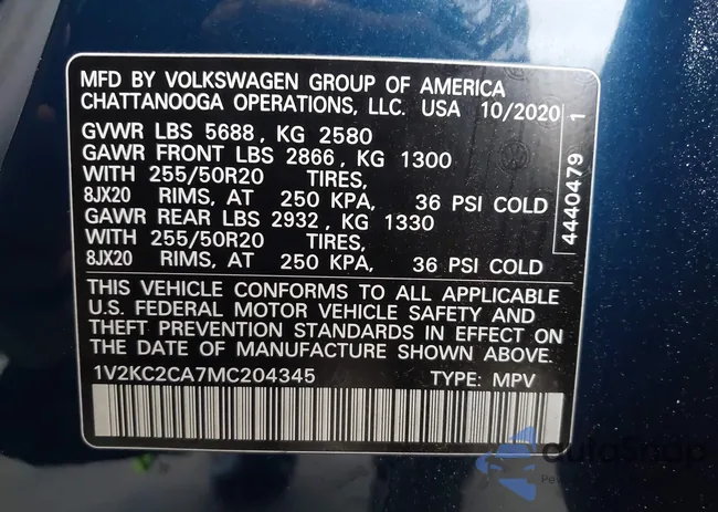 1V2KC2CA7MC204345: 42307519