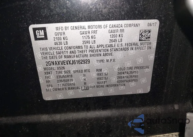 2GNAXVEVXJ6162929: 42307704