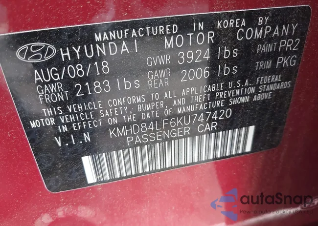 KMHD84LF6KU747420: 42307724