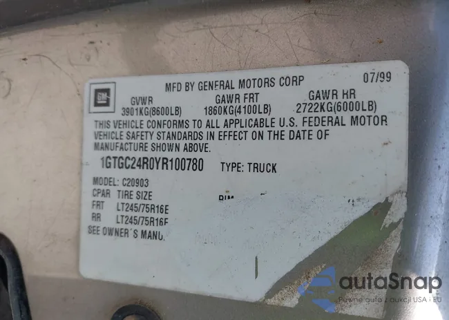 1GTGC24R0YR100780: 42307739