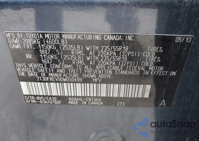 2T3DFREV9DW050499: 42306805