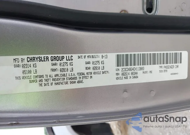 2C3CDXBG4EH113803: 42306866