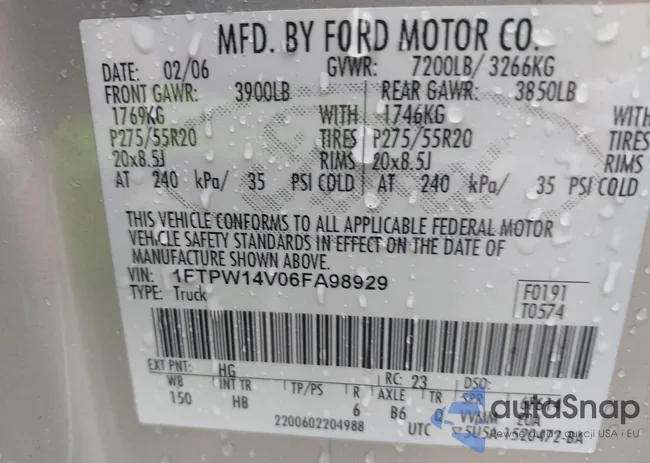 1FTPW14V06FA98929: 42306870