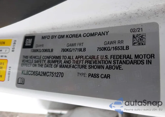 KL8CD6SA2MC751270: 42306889