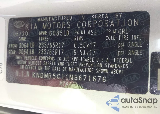 KNDMB5C11M6671676: 42306890