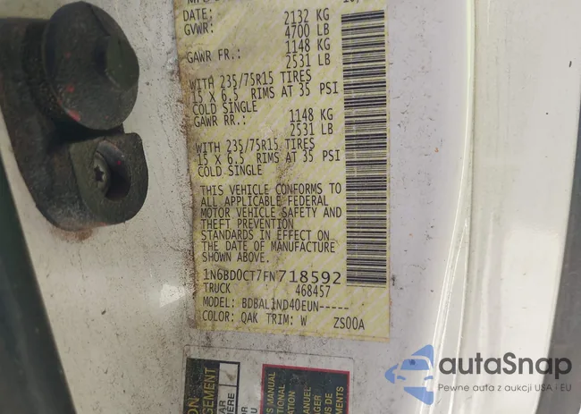 1N6BD0CT7FN718592: 42307016