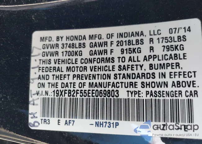 19XFB2F55EE069803: 42307157