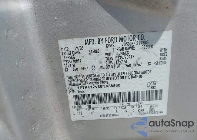 1FTPX12V86NA88560: 42308208