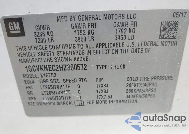 1GCVKNEC2HZ360572: 42308330