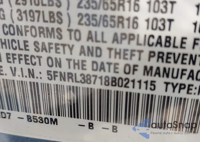 5FNRL38718B021115: 42308373